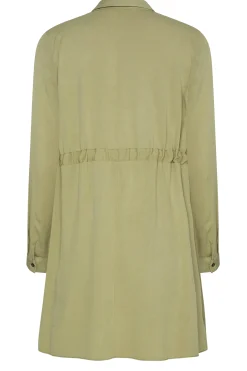 M&Co Womens M&Co Khaki Green Tie Waist Tunic Shirt