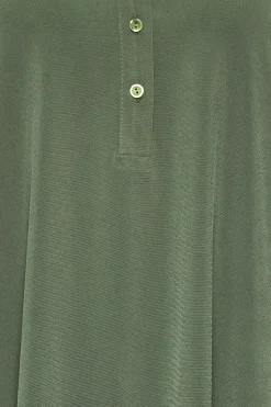 M&Co Womens M&Co Khaki Green Half Placket Shirt