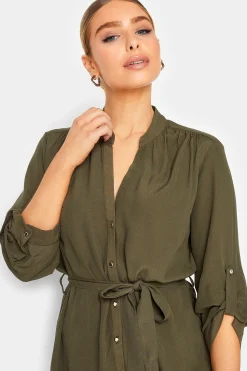 M&Co Womens M&Co Khaki Green Tie Waist Blouse