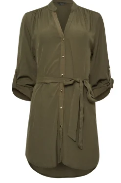 M&Co Womens M&Co Khaki Green Tie Waist Blouse