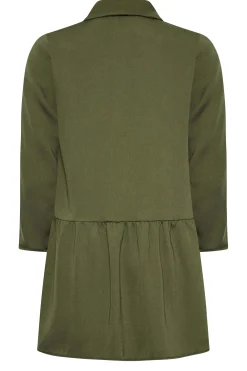 M&Co Womens M&Co Khaki Green Frill Hem Shirt