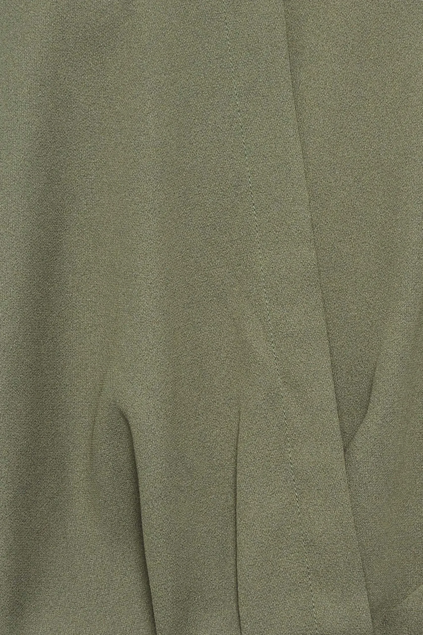 M&Co Womens M&Co Khaki Green V-Neck Wrap Blouse