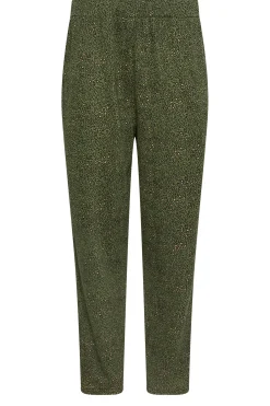 M&Co Womens M&Co Khaki Green Animal Print Harem Trousers