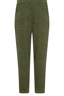 M&Co Womens M&Co Khaki Green Animal Print Harem Trousers