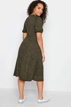 M&Co Womens M&Co Khaki Green Animal Markings Keyhole Maxi Dress