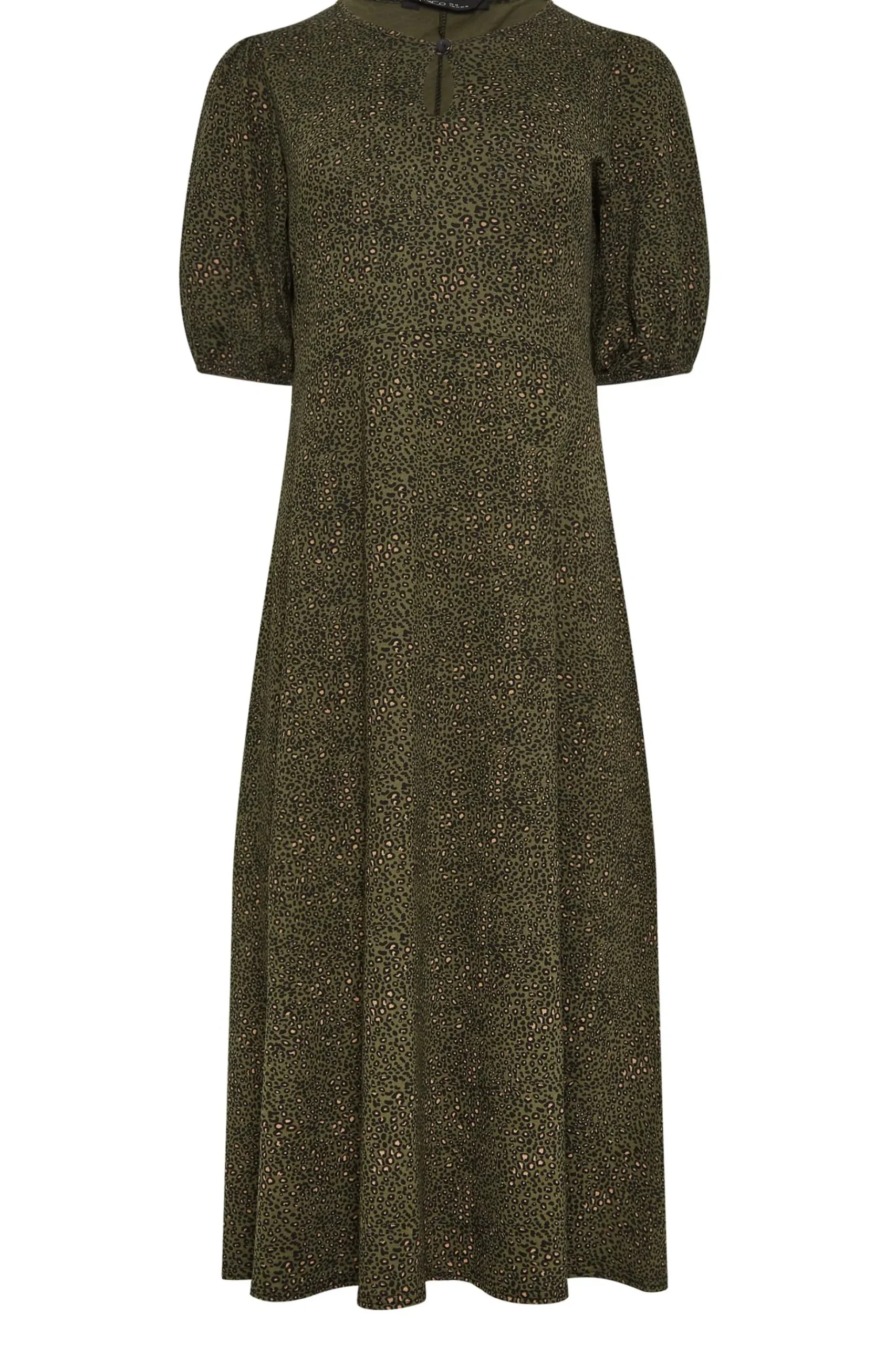 M&Co Womens M&Co Khaki Green Animal Markings Keyhole Maxi Dress