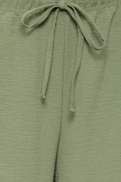 M&Co Womens M&Co Khaki Green Crepe Wide Leg Trousers