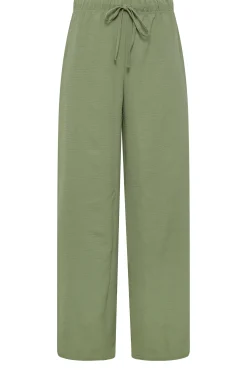 M&Co Womens M&Co Khaki Green Crepe Wide Leg Trousers