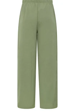 M&Co Womens M&Co Khaki Green Crepe Wide Leg Trousers