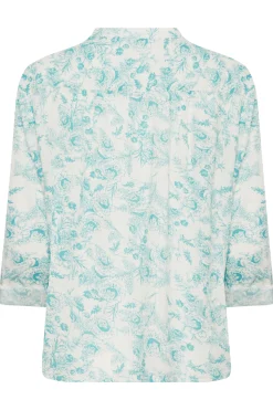 M&Co Womens M&Co Light Blue Floral Lace Detail Shirt