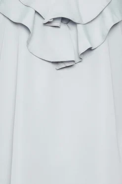 M&Co Womens M&Co Light Blue Frill Front Blouse
