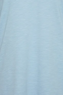 M&Co Womens M&Co Light Blue V-Neck Long Sleeve Cotton Blend T-Shirt