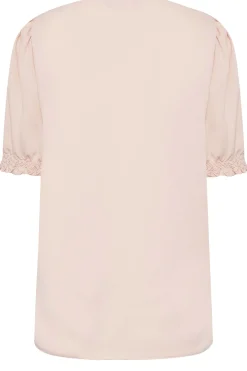 M&Co Womens M&Co Light Pink Frill Front Blouse