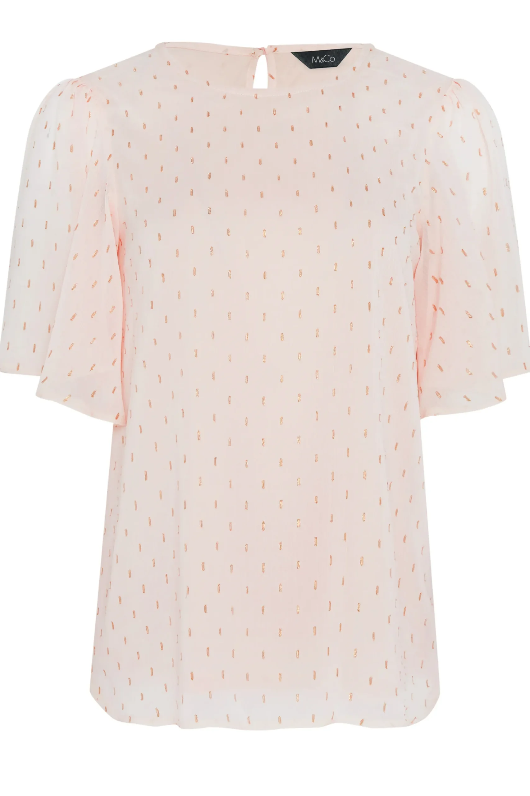 M&Co Womens M&Co Light Pink Glitter Blouse
