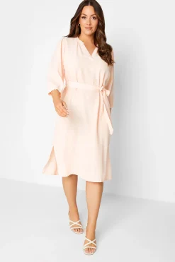 M&Co Womens M&Co Light Pink Tie Waist Tunic Dress