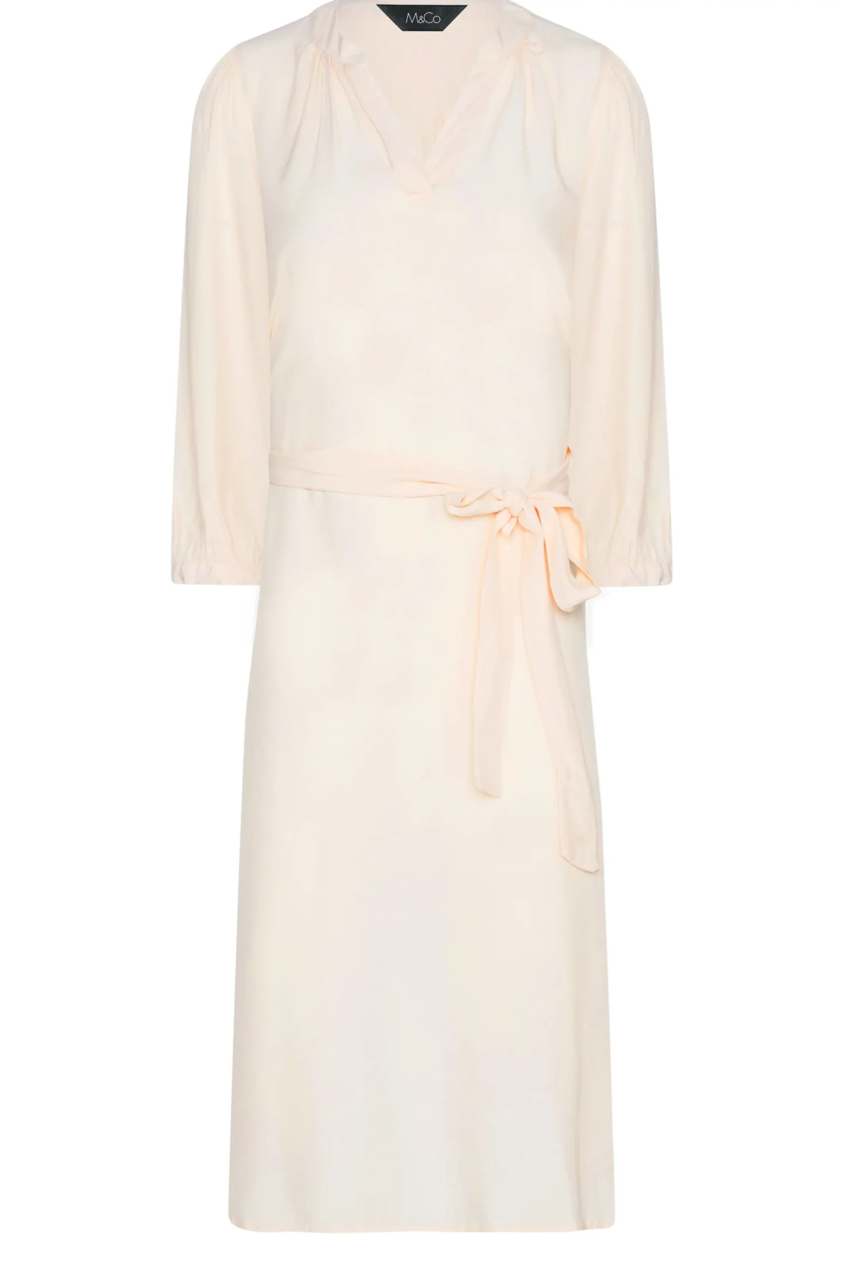 M&Co Womens M&Co Light Pink Tie Waist Tunic Dress