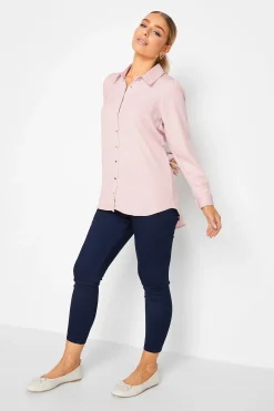 M&Co Womens M&Co Light Pink Tie Back Tunic Shirt