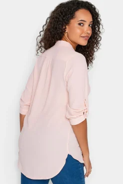 M&Co Womens M&Co Light Pink Tab Sleeve Blouse
