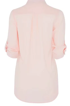 M&Co Womens M&Co Light Pink Tab Sleeve Blouse