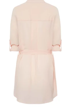 M&Co Womens M&Co Light Pink Tie Waist Tunic Shirt