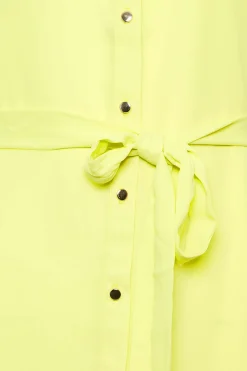 M&Co Womens M&Co Lime Green Tie Waist Blouse
