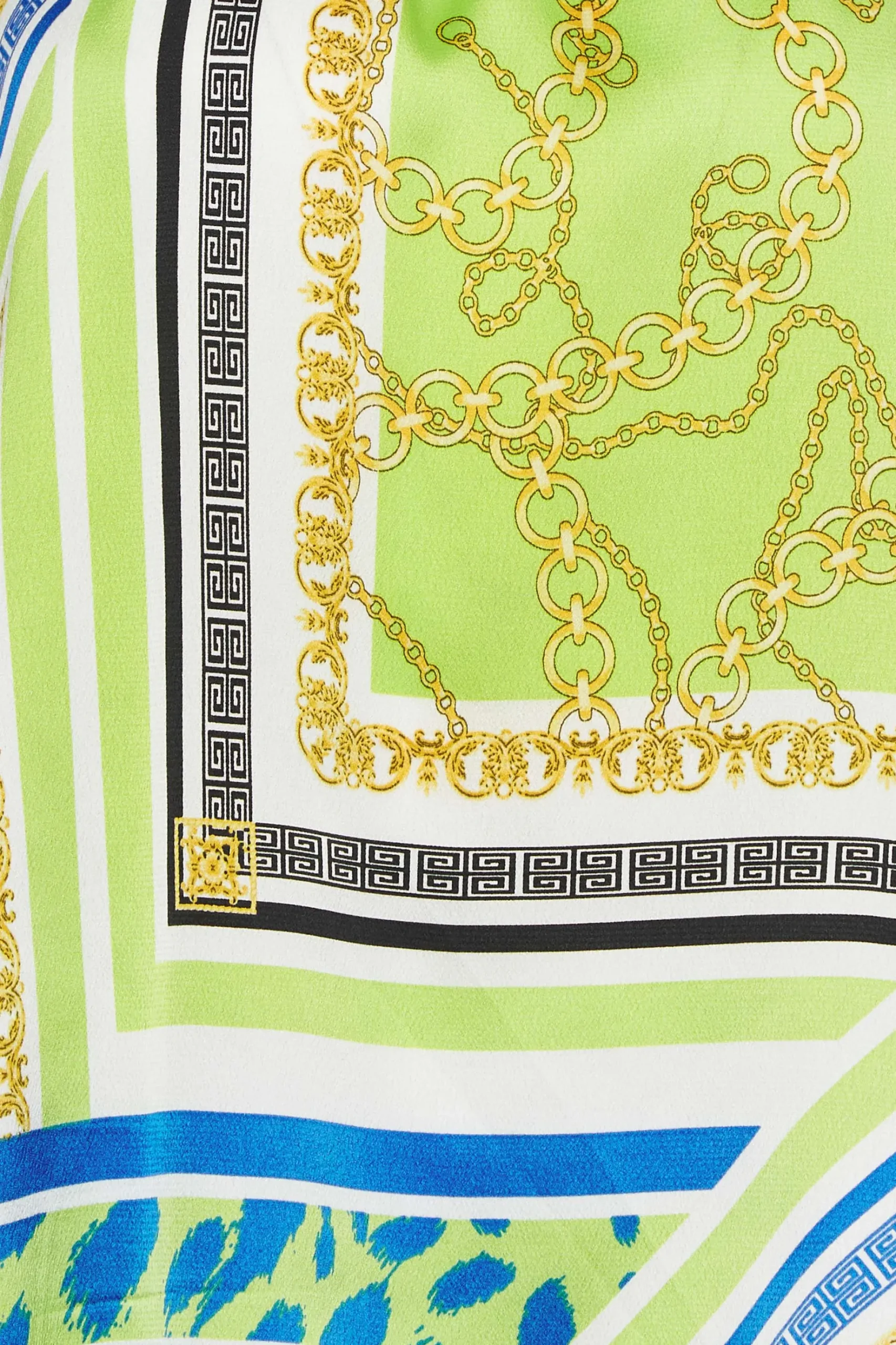 M&Co Womens M&Co Lime Green Scarf Print Halter Neck Blouse