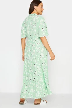 M&Co Womens M&Co Mint Green Daisy Print Maxi Shirt Dress