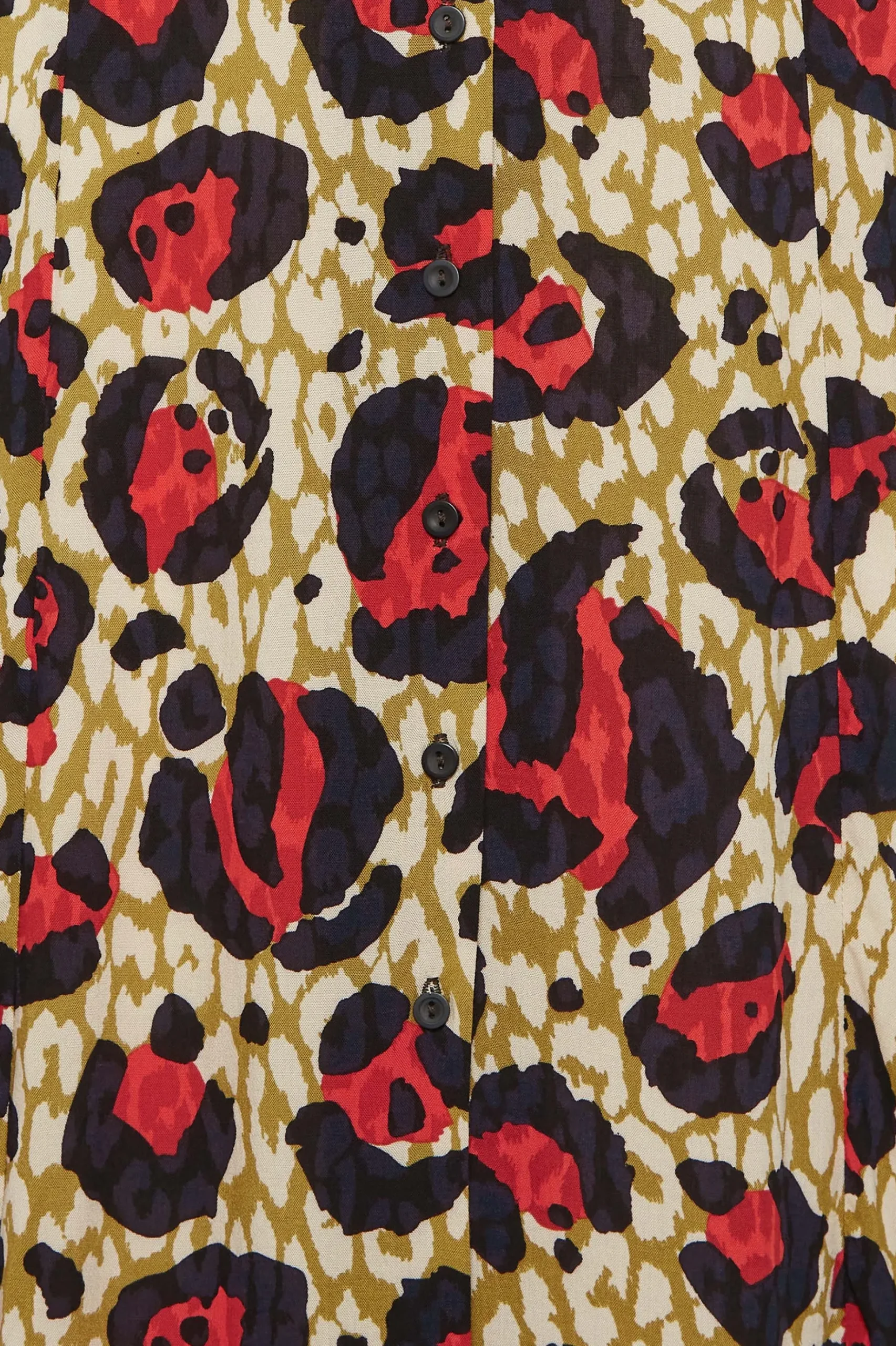 M&Co Womens M&Co Natural Brown & Red Animal Print Midi Button Through Tea Dress