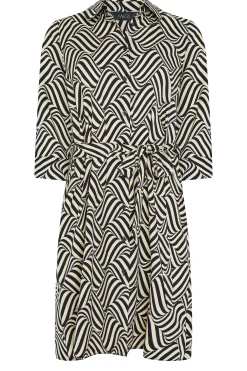 M&Co Womens M&Co Natural Brown Geometric Print Shirt Dress