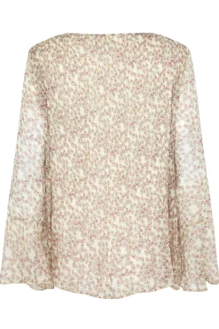 M&Co Womens M&Co Natural Brown Skull Print Pleated Blouse