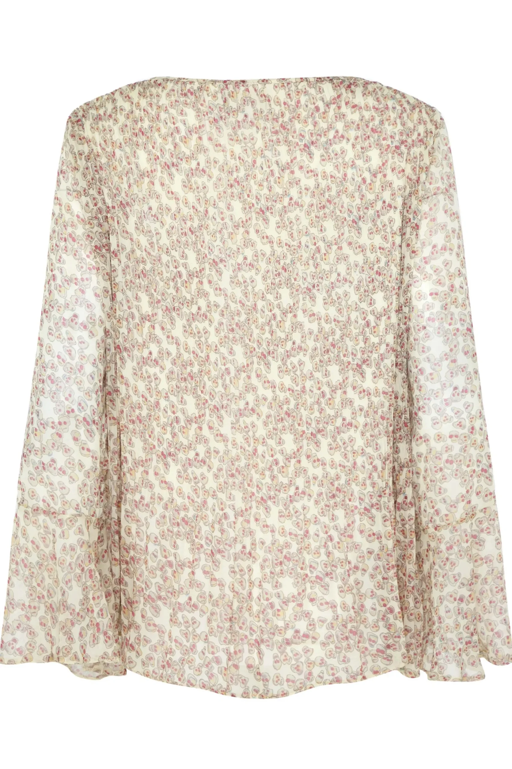M&Co Womens M&Co Natural Brown Skull Print Pleated Blouse