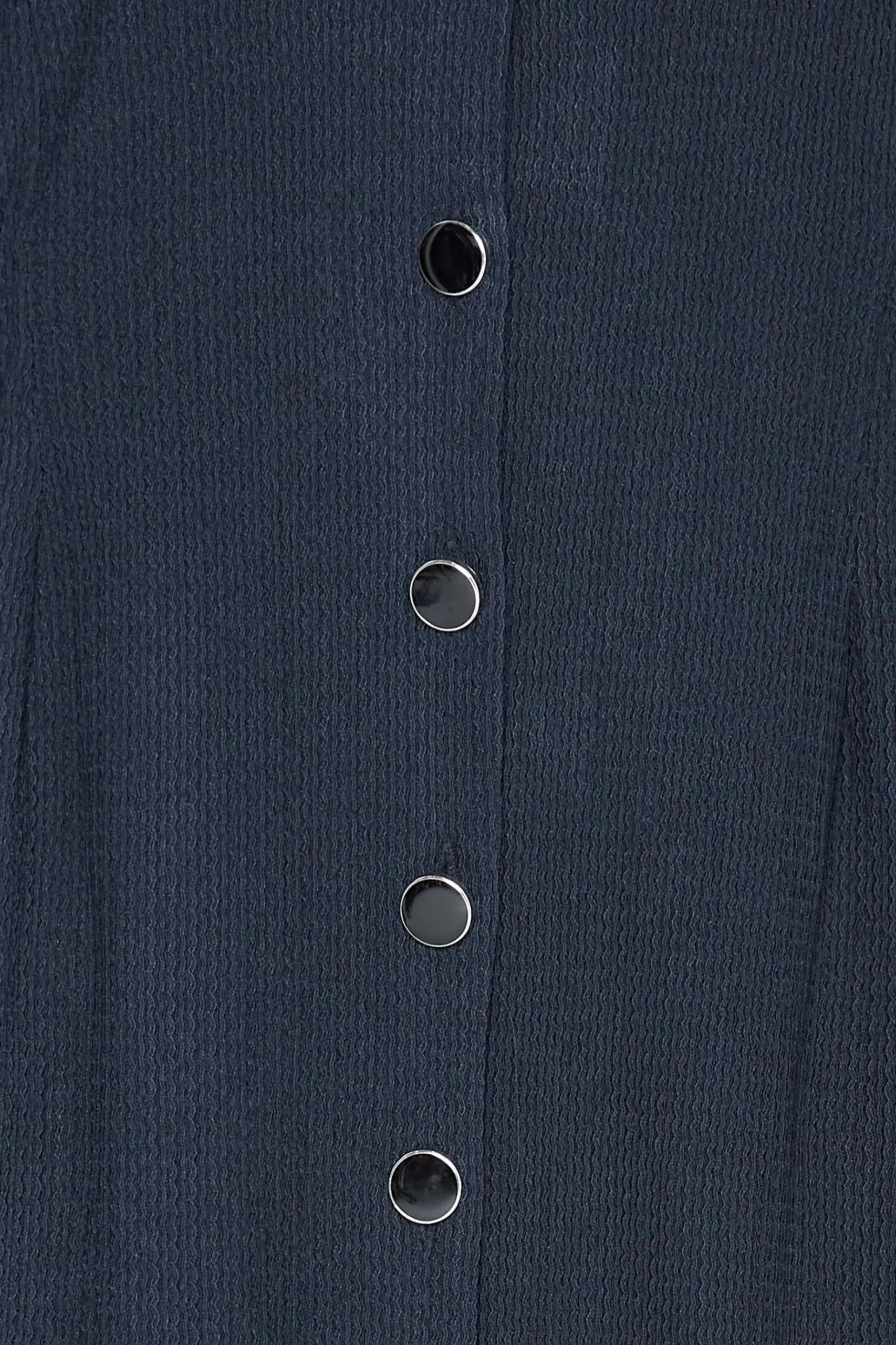M&Co Womens M&Co Navy Blue Textured Button Through Dress