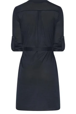 M&Co Womens M&Co Navy Blue Tie Waist Tunic Dress
