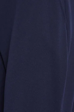 M&Co Womens M&Co Navy Blue Stretch Scuba Wide Leg Trousers