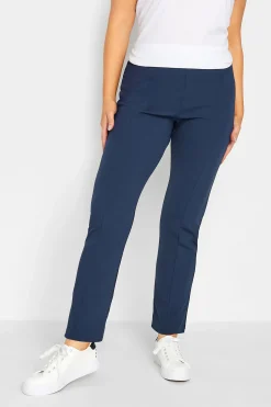 M&Co Womens M&Co Navy Blue Stretch Tapered Trousers