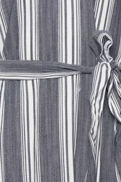 M&Co Womens M&Co Navy Blue Stripe Print Tie Waist Tunic Dress