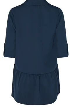 M&Co Womens M&Co Navy Blue Frill Hem Shirt