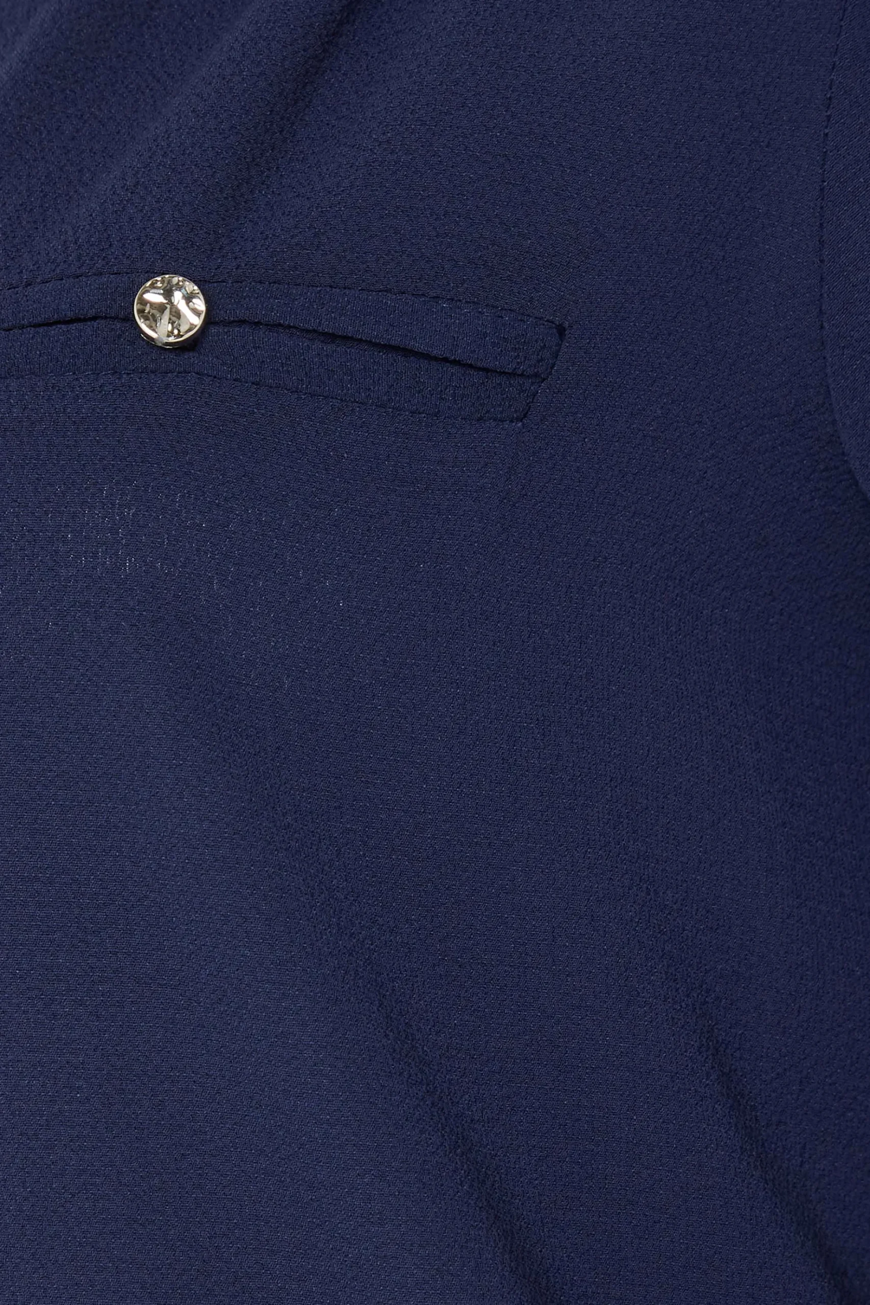 M&Co Womens M&Co Navy Blue Tab Sleeve Blouse