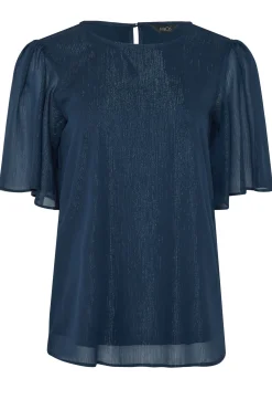 M&Co Womens M&Co Navy Blue Glitter Blouse