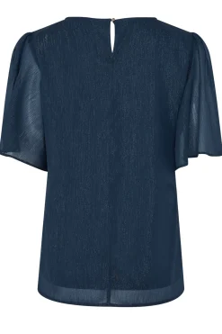 M&Co Womens M&Co Navy Blue Glitter Blouse