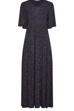 M&Co Womens M&Co Navy Blue Polka Dot Maxi Dress