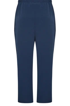 M&Co Womens M&Co Navy Blue Crepe Wide Leg Trousers