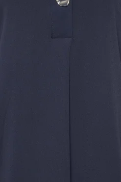 M&Co Womens M&Co Navy Blue Long Sleeve Button Blouse