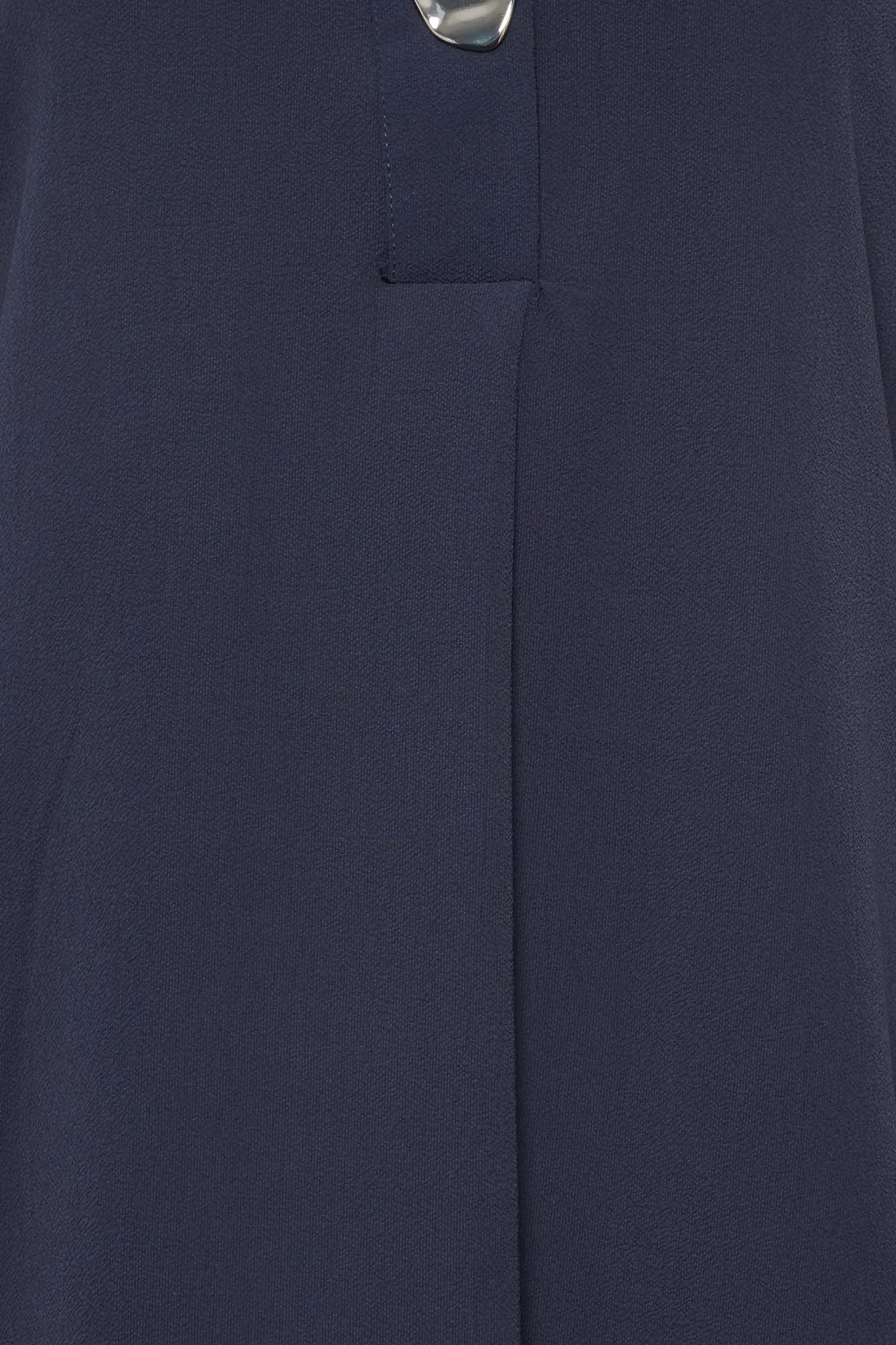 M&Co Womens M&Co Navy Blue Long Sleeve Button Blouse