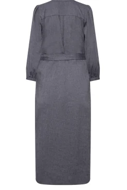 M&Co Womens M&Co Navy Blue Tie Waist Midi Tunic Dress