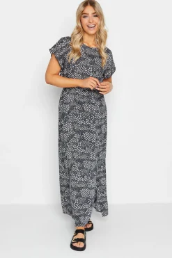 M&Co Womens M&Co Navy Ditsy Frill Sleeve Maxi Dress