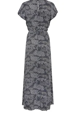 M&Co Womens M&Co Navy Ditsy Frill Sleeve Maxi Dress