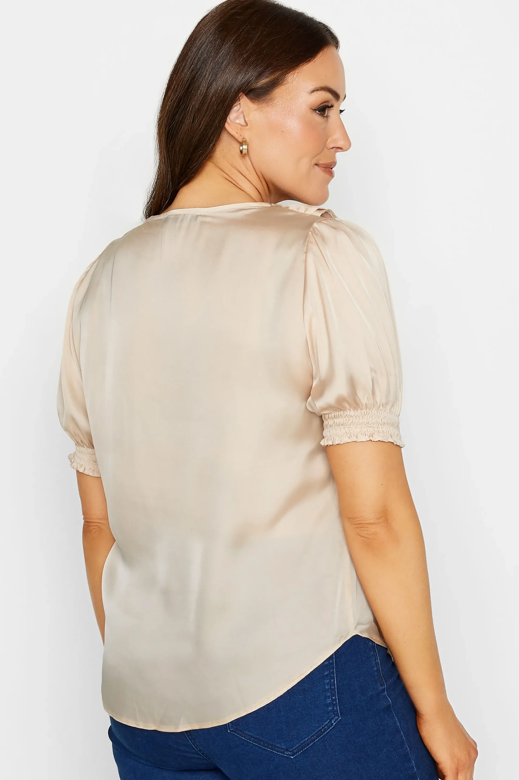 M&Co Womens M&Co Nude Frill Front Blouse