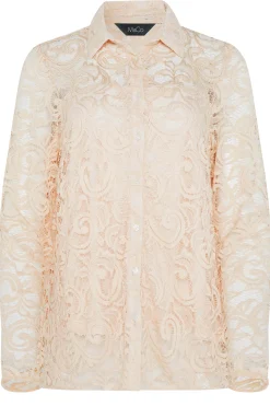 M&Co Womens M&Co Nude Pink Lace Shirt