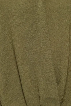 M&Co Womens M&Co Olive Green V-Neck Wrap Blouse